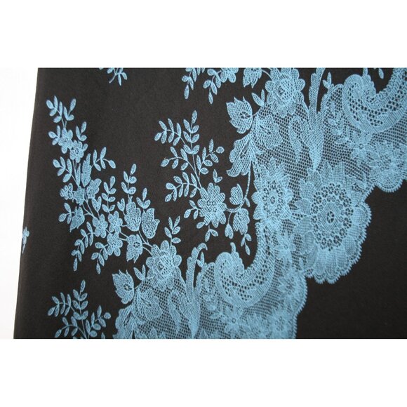 Express Y2K 100% Silk Maxi Skirt Womens M Black Floral Lace Print Fairy Grunge - Picture 2 of 6